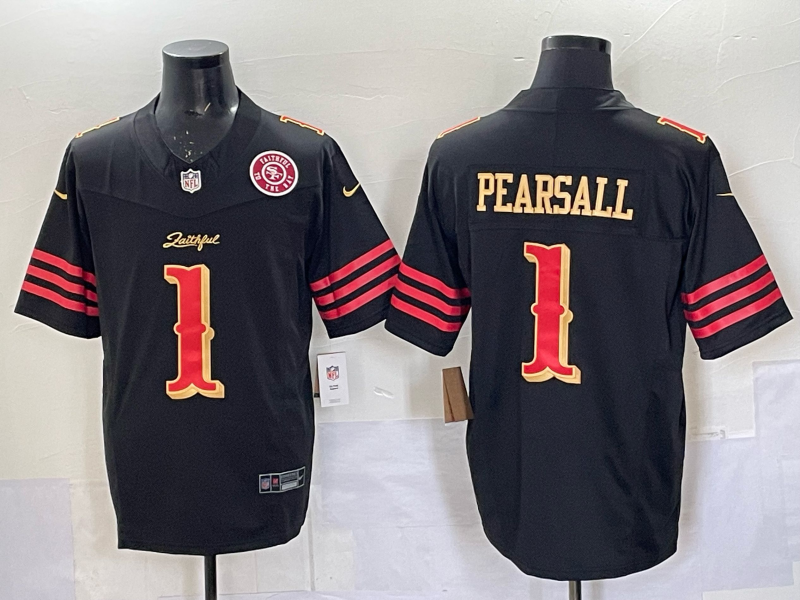 Men San Francisco 49ers #1 Pearsall black Limited Nike NFL 2025 Jersey 005
